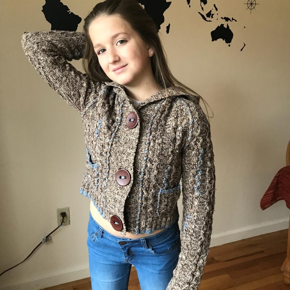 Gray and brown jacket